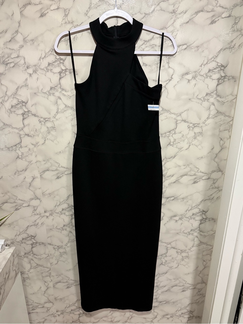 NEW MARELLA NY Black High-Neck Midi Dress S